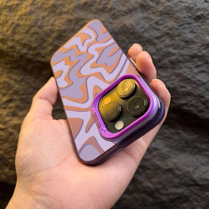 Wavy Stripes Pattern Frosted IMD 2-in-1 PC Phone Case, For iPhone 15, For iPhone 14 Plus, For iPhone 14, For iPhone 14 Pro