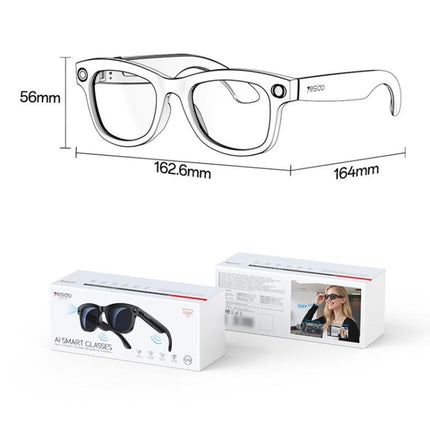 Yesido IO42  IP67 Waterproof Smart AI Glasses with HD Camera, Multi Language Support, Dual Mic Noise Cancellation, Ergonomic, IO42