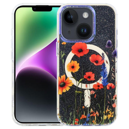 IMD Blue Light Jungle Series Magnetic Phone Case, For iPhone 15, For iPhone 14 / 13, For iPhone 14 Pro, For iPhone 14 Pro Max