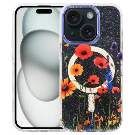 IMD Blue Light Jungle Series Magnetic Phone Case, For iPhone 15, For iPhone 14 / 13, For iPhone 14 Pro, For iPhone 14 Pro Max