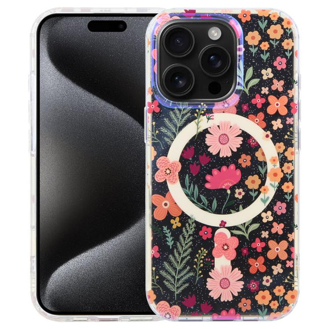 IMD Blue Light Jungle Series Magnetic Phone Case, For iPhone 16, For iPhone 15 Pro Max, For iPhone 15 Pro, For iPhone 15 Plus / 14 Plus