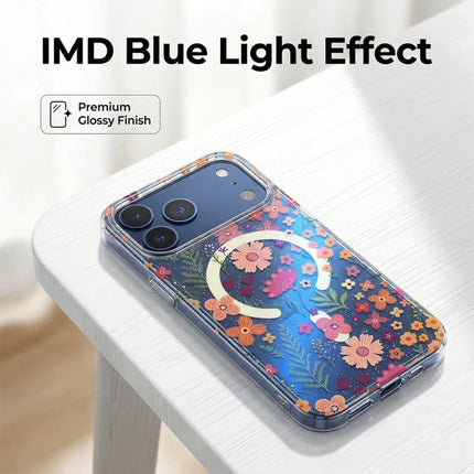 IMD Blue Light Jungle Series Magnetic Phone Case, For iPhone 17e / 16e, For iPhone 17 Pro Max, For iPhone 17 Pro, For iPhone 17