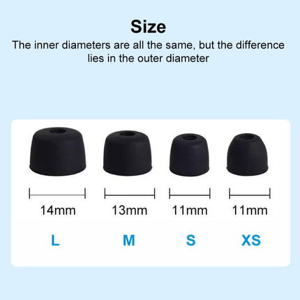 XDcase 4 Pairs Replacement Silicone Ear Tips Kit, XS/S/M/L Size, Cleaning Brush Color Random, 4 Pairs