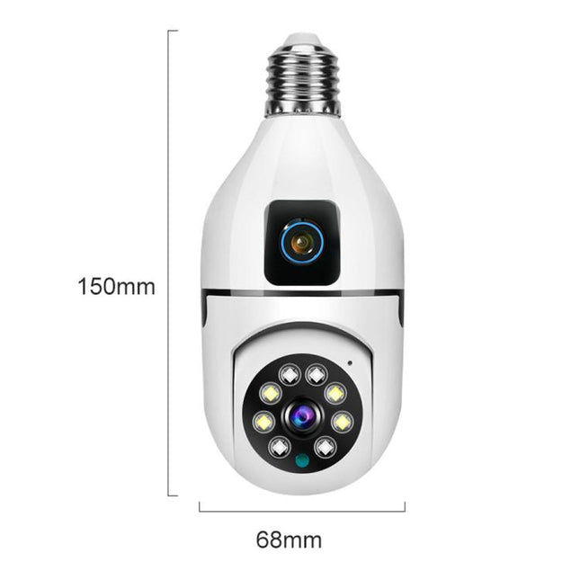 V380 Pro 4MP Full-Color Dual-Lens 2.4GHz WiFi Wireless E27 Socket Bulb Night Vision PTZ Camera