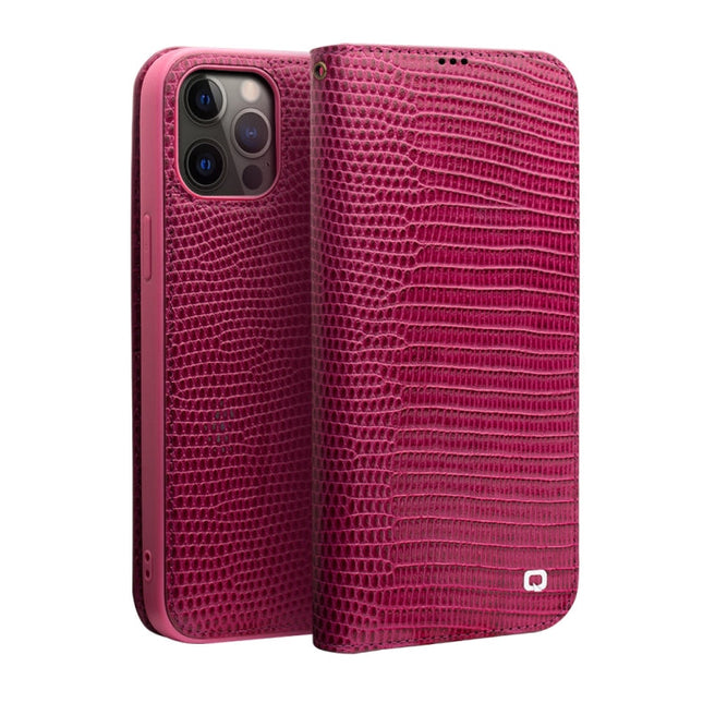 QIALINO Crocodile Texture Horizontal Flip Leather Case with Card Slots & Wallet, For iPhone 12 Pro Max