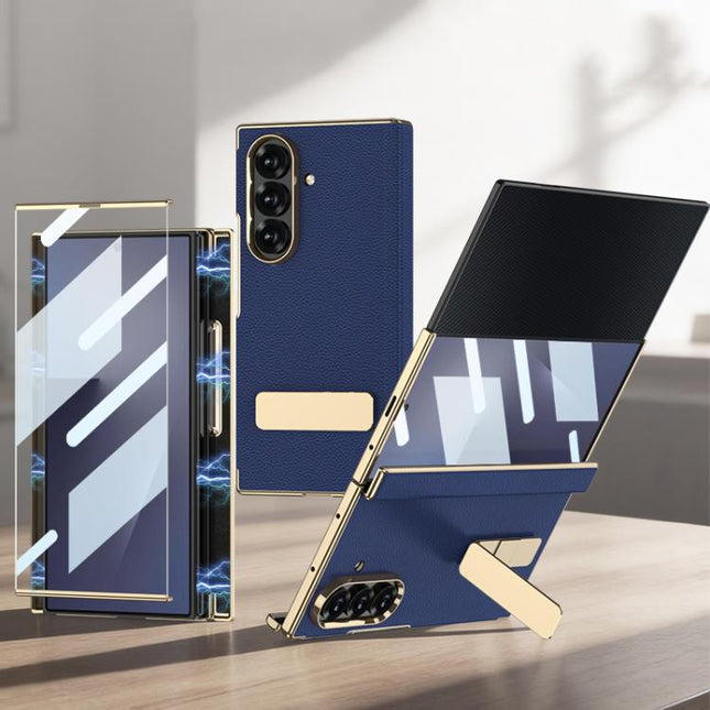 GKK Magnetic Folding Phantom Leather Single-Line Rotating Holder Phone Case, For Samsung Galaxy Z TriFold