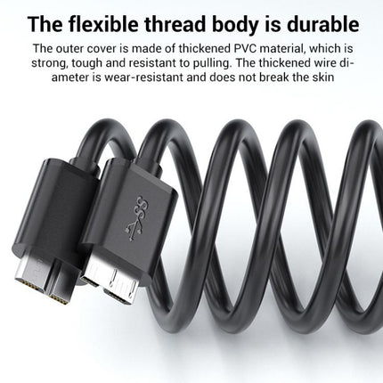WG137 USB 3.0 Male to Micro-B Male External Hard Drive Enclosure Data Cable, 0.3m, 0.5m, 1m, 1.5m, 2m