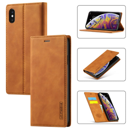 LC.IMEEKE Strong Magnetism Ultra-thin Horizontal Flip Shockproof Matte TPU + PU Leather Case with Holder & Card Slots & Wallet, For iPhone 12 mini, For iPhone 12 / 12 Pro, For iPhone 12 Pro Max, For iPhone XS / X, For iPhone 12 Pro