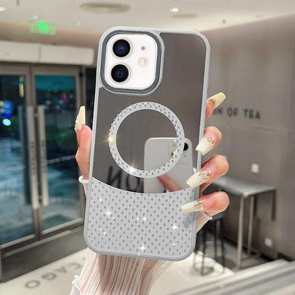 Crystal Mirror Surface Rhinestone Magnetic Phone Case, For iPhone 13, For iPhone 12, For iPhone 12 Pro Max