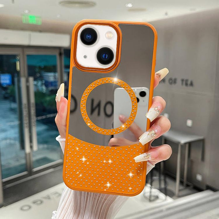 Crystal Mirror Surface Rhinestone Magnetic Phone Case, For iPhone 13, For iPhone 12, For iPhone 12 Pro Max
