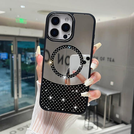 Crystal Mirror Surface Rhinestone Magnetic Phone Case, For iPhone 14 Pro Max, For iPhone 13 Pro Max, For iPhone 13 Pro