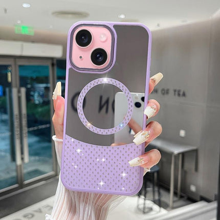 Crystal Mirror Surface Rhinestone Magnetic Phone Case, For iPhone 15 Pro, For iPhone 15 Plus, For iPhone 15