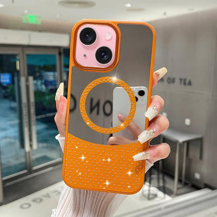 Crystal Mirror Surface Rhinestone Magnetic Phone Case, For iPhone 15 Pro, For iPhone 15 Plus, For iPhone 15