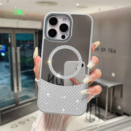 Crystal Mirror Surface Rhinestone Magnetic Phone Case, For iPhone 15 Pro, For iPhone 15 Plus, For iPhone 15