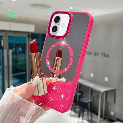 Crystal Mirror Surface Rhinestone Magnetic Phone Case, For iPhone 17 Pro Max, For iPhone 17 Pro, For iPhone 17