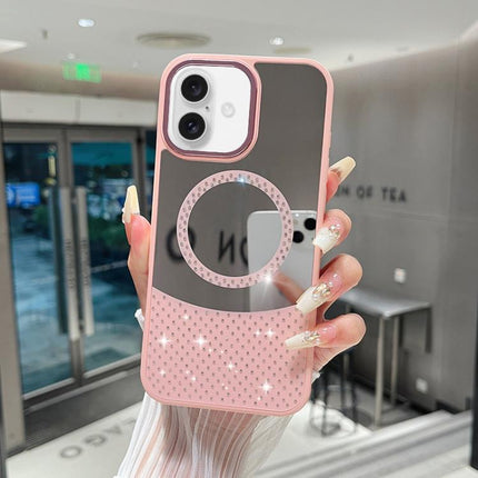 Crystal Mirror Surface Rhinestone Magnetic Phone Case, For iPhone 17 Pro Max, For iPhone 17 Pro, For iPhone 17