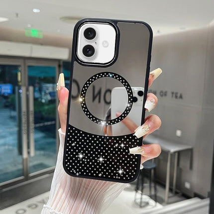 Crystal Mirror Surface Rhinestone Magnetic Phone Case, For iPhone 17 Pro Max, For iPhone 17 Pro, For iPhone 17