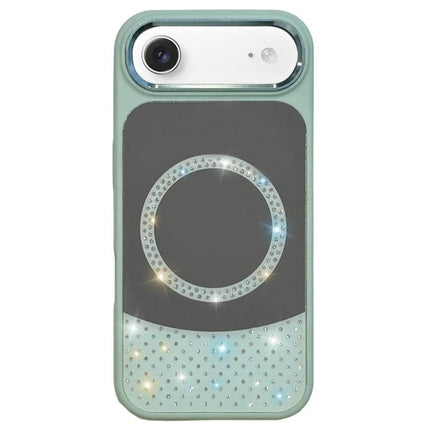 Crystal Mirror Surface Rhinestone Magnetic Phone Case, For iPhone Air, For iPhone 16 Pro Max, For iPhone 16 Pro