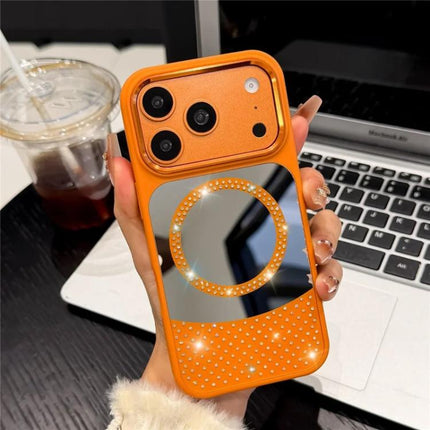 Crystal Mirror Surface Rhinestone Magnetic Phone Case, For iPhone 17 Pro Max, For iPhone 17 Pro, For iPhone 17
