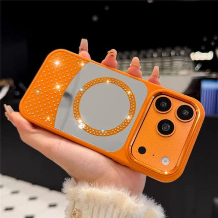Crystal Mirror Surface Rhinestone Magnetic Phone Case, For iPhone 17 Pro Max, For iPhone 17 Pro, For iPhone 17