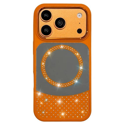 Crystal Mirror Surface Rhinestone Magnetic Phone Case, For iPhone 17 Pro Max, For iPhone 17 Pro, For iPhone 17