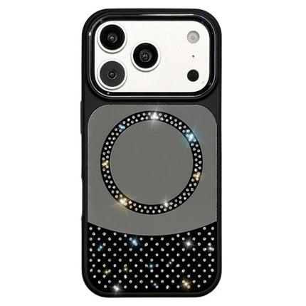 Crystal Mirror Surface Rhinestone Magnetic Phone Case, For iPhone 17 Pro Max, For iPhone 17 Pro, For iPhone 17