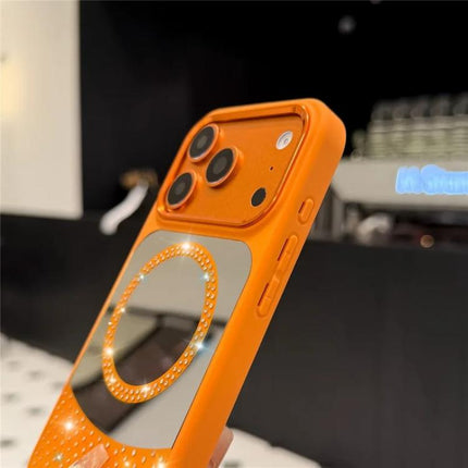 Crystal Mirror Surface Rhinestone Magnetic Phone Case, For iPhone 17 Pro Max, For iPhone 17 Pro, For iPhone 17