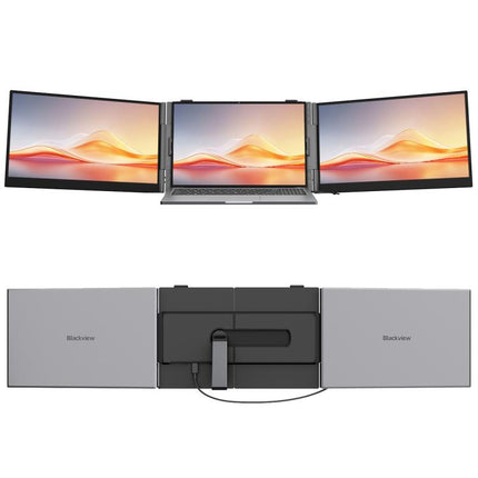 Blackview DCM6 Pro 14 inch Dual Screen Portable Laptop Extension Monitor with Stand, DCM6 Pro