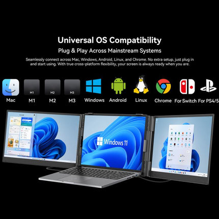 Blackview DCM6 14 inch Dual Screen Portable Laptop Extension Monitor with Stand, DCM6
