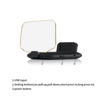 C1 OBD2 + GPS Mode Car HUD Head-up Display Compass / Speed / Water Temperature / Voltage Display / Speed Alarm / Fault Alarm, C1 Without Navigation Function