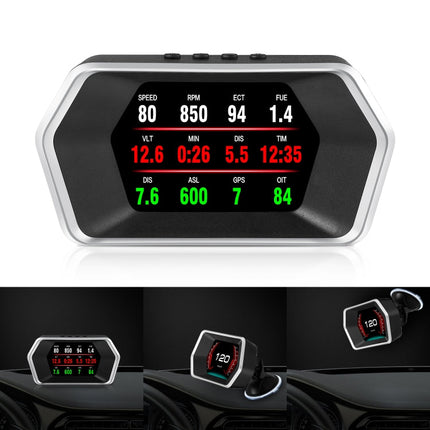 P17 Car HUD Head-up Display GPS Speed Meter Car OBD2 Fault Elimination Code, P17