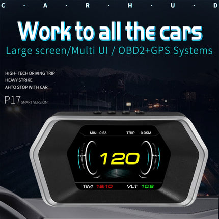 P17 Car HUD Head-up Display GPS Speed Meter Car OBD2 Fault Elimination Code, P17