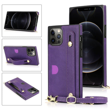 PU+TPU Shockproof Protective Case with Crossbody Lanyard & Holder & Card Slot & Wrist Strap, For iPhone 12 mini, For iPhone 12 / 12 Pro, For iPhone 12 Pro Max