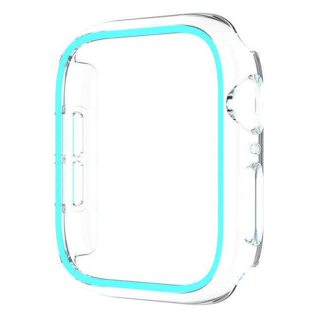 XDfind Transparent Luminous Half Coverage Hollow PC Watch Case, For Apple Watch Series 44mm, For Apple Watch Series 40mm, For Apple Watch Series 11 46mm / 10 46mm, For Apple Watch Series 11 42mm / 10 42mm