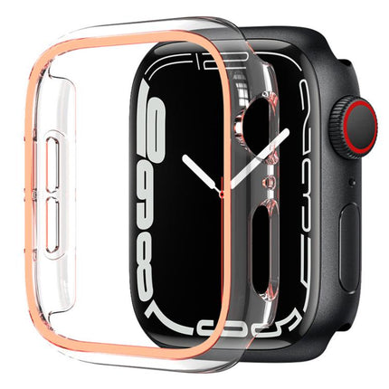 XDfind Transparent Luminous Half Coverage Hollow PC Watch Case, For Apple Watch Series 44mm, For Apple Watch Series 40mm, For Apple Watch Series 11 46mm / 10 46mm, For Apple Watch Series 11 42mm / 10 42mm, For Apple Watch Ultra 3 / 2 / 1 49mm