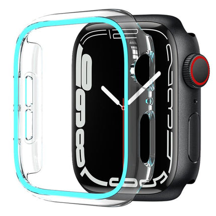 XDfind Transparent Luminous Half Coverage Hollow PC Watch Case, For Apple Watch Series 9 / 8 / 7 45mm, For Apple Watch Series 9 / 8 / 7 41mm