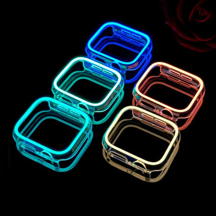 XDfind Transparent Luminous Half Coverage Hollow PC Watch Case, For Apple Watch Series 9 / 8 / 7 45mm, For Apple Watch Series 9 / 8 / 7 41mm