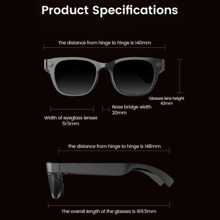 E06S 13MP 1080P Dual-Loudspeaker AI Smart Glasses Support Music / Calling