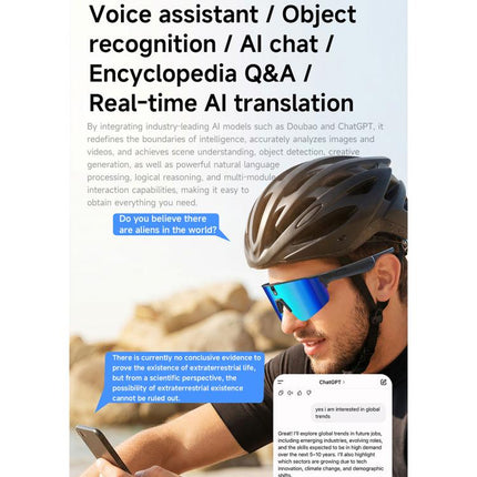 L085 8MP Dual-Mic Noise Cancellation AI Cycling Smart Glasses with Voice Assistant / Calling