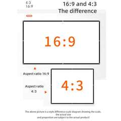 Simple Folding High Density Polyester Projector Film Curtain, Size:60 inch (16:9) Projection Area: 132x75cm, 60 inch (16:9) Projection Area: 132x75c