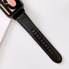 Plain Weave Genuine Leather Replacement Strap Watchband, For OPPO Watch 41mm, For OPPO Watch 46mm