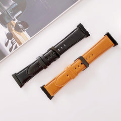 Plain Weave Genuine Leather Replacement Strap Watchband, For OPPO Watch 41mm, For OPPO Watch 46mm