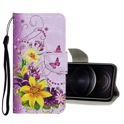 Colored Drawing Pattern Horizontal Flip Leather Case with Holder & Card Slots & Wallet, For iPhone 12 mini, For iPhone 12 / 12 Pro