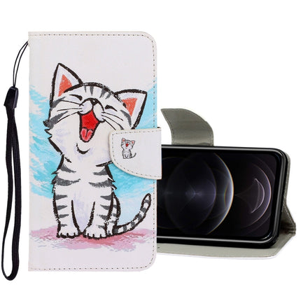 3D Colored Drawing Horizontal Flip PU Leather Case with Holder & Card Slots & Wallet, For iPhone 12 / 12 Pro