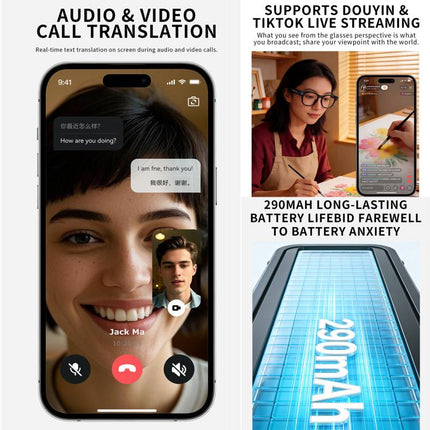 CY03 Smart AI Glasses with 8MP HD Camera, Video Recording WiFi Transmission, Al Smart Voice Assistant, Anti Blue Light Lens, Sunglasses