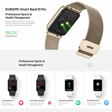 Original Xiaomi Smart Band 10 Pro, 1.74 inch AMOLED Screen 5ATM Waterproof Smart Watch, Support Blood Oxygen / Heart Rate Monitor, Smart Band 10 Pro Ceramic White, Smart Band 10 Pro Cheese White, Smart Band 10 Pro Coral Orange, Smart Band 10 Pro Pink  ...