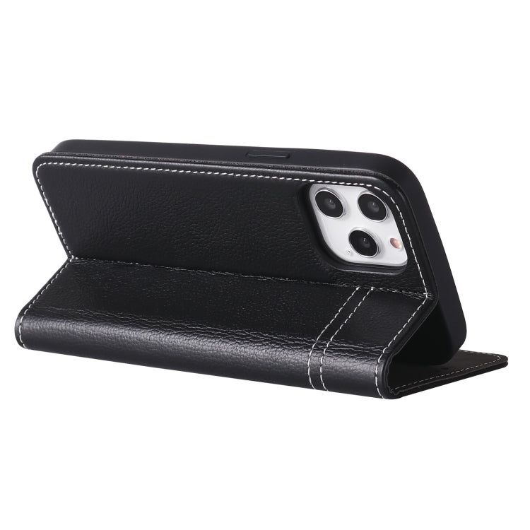 GEBEI Top-grain Leather Horizontal Flip Protective Case with Holder & Card Slots, For iPhone 12 mini, For iPhone 12 / 12 Pro, For iPhone 12 Pro Max