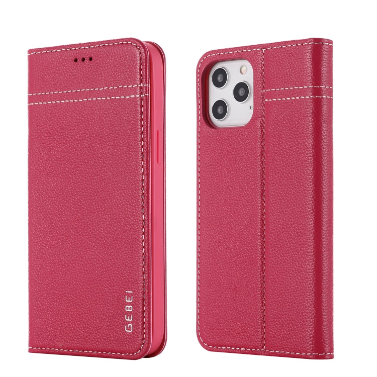 GEBEI Top-grain Leather Horizontal Flip Protective Case with Holder & Card Slots, For iPhone 12 mini, For iPhone 12 / 12 Pro, For iPhone 12 Pro Max