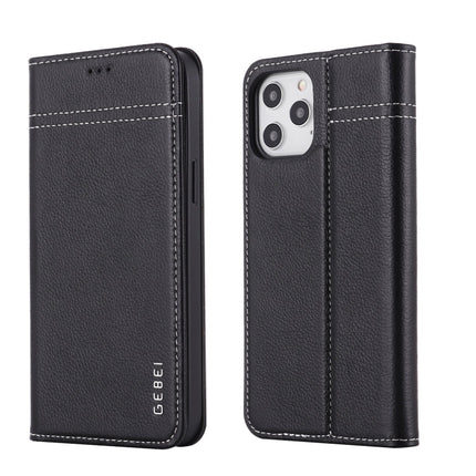 GEBEI Top-grain Leather Horizontal Flip Protective Case with Holder & Card Slots, For iPhone 12 mini, For iPhone 12 / 12 Pro, For iPhone 12 Pro Max