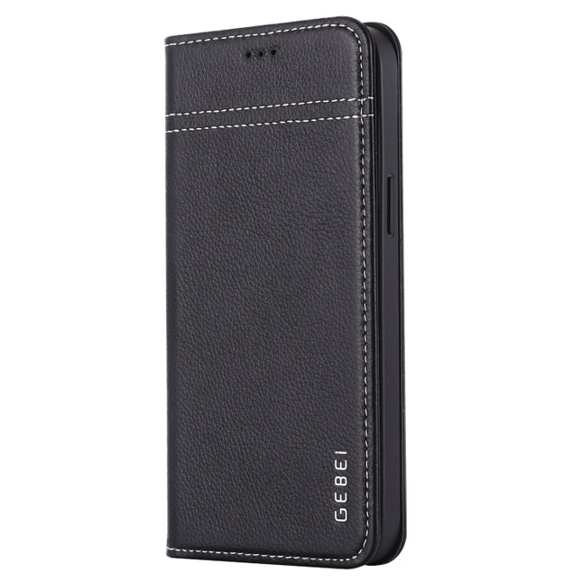 GEBEI Top-grain Leather Horizontal Flip Protective Case with Holder & Card Slots, For iPhone 12 / 12 Pro, For iPhone 12 Pro Max
